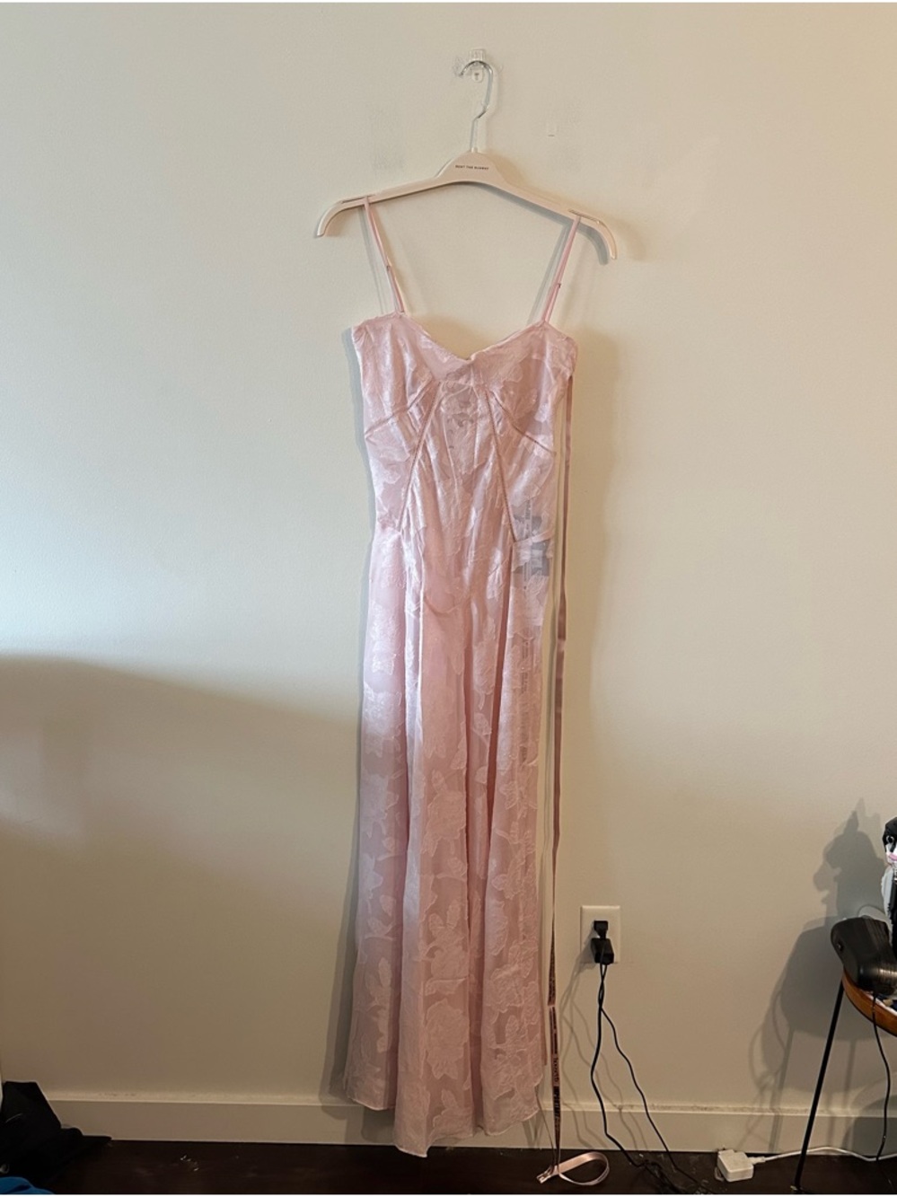 NEW House Of CB Seren Pink Floral Lace Back Maxi Dress Gown Romantic M A-C - Picture 2 of 8